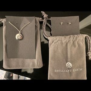 Diamond necklace and earrings set